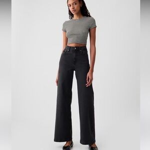 NWT! GAP Black High Rise Stride Wide-Leg Jeans 🩷